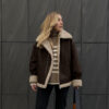 Loose Suede Lambswool Warm Vintage Jacket
